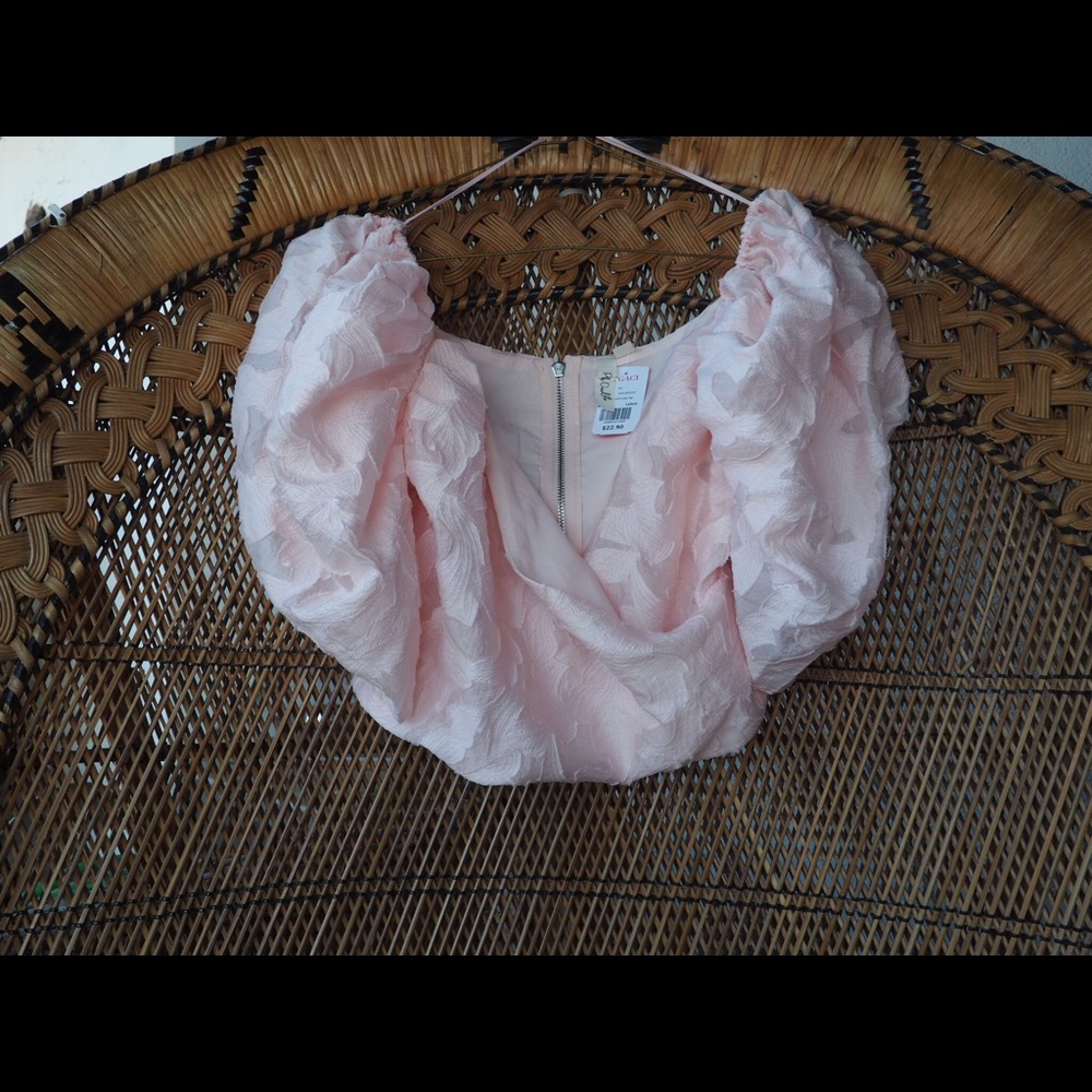 Jacquard V Neck Crop Top